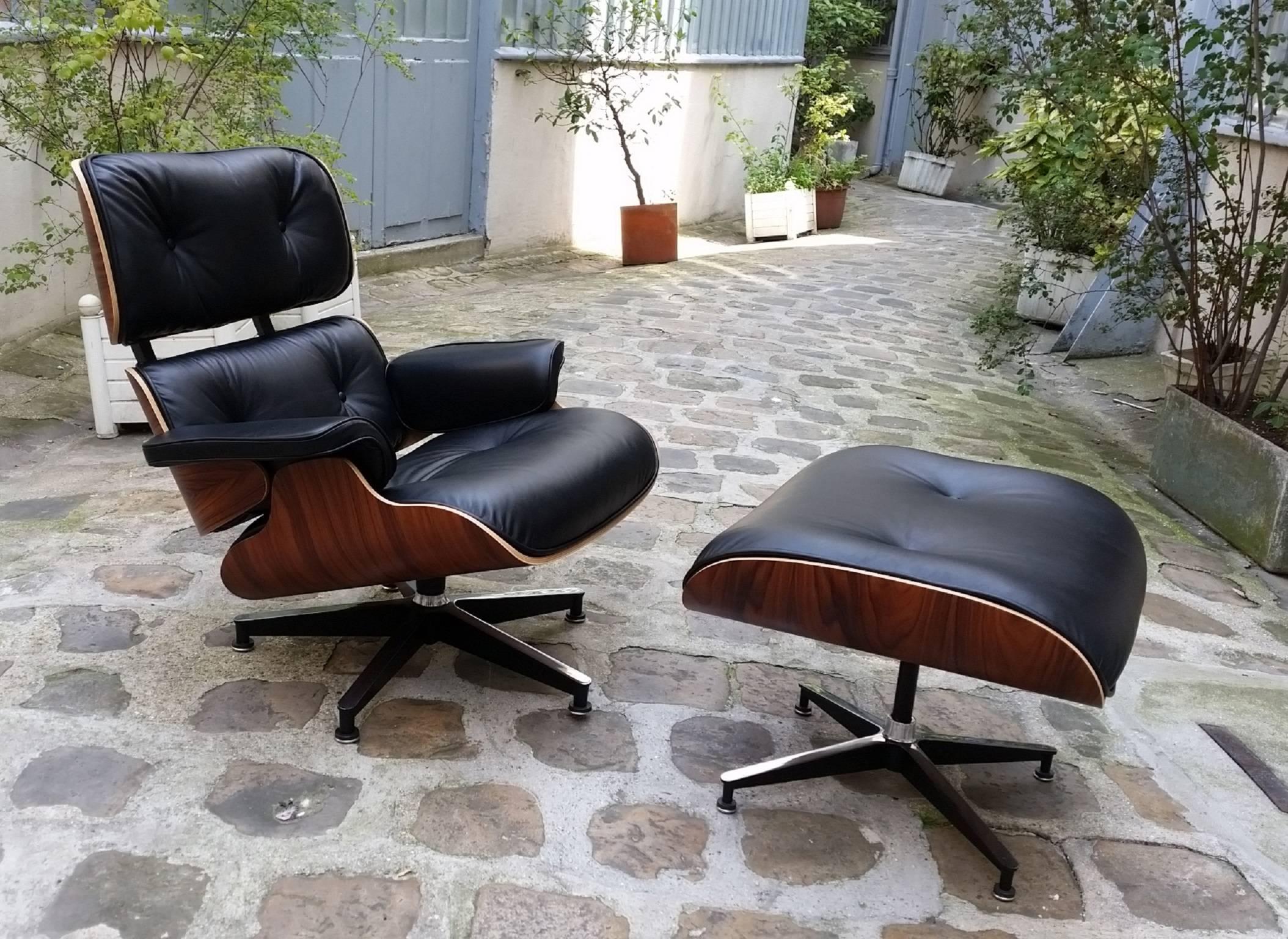 Lounge Chair Charles Eames and Ottoman, Black 2