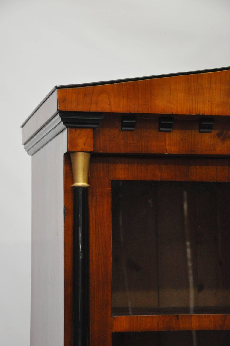 1830s Biedermeier Architectural Style Bookcase Cherry Veneers and