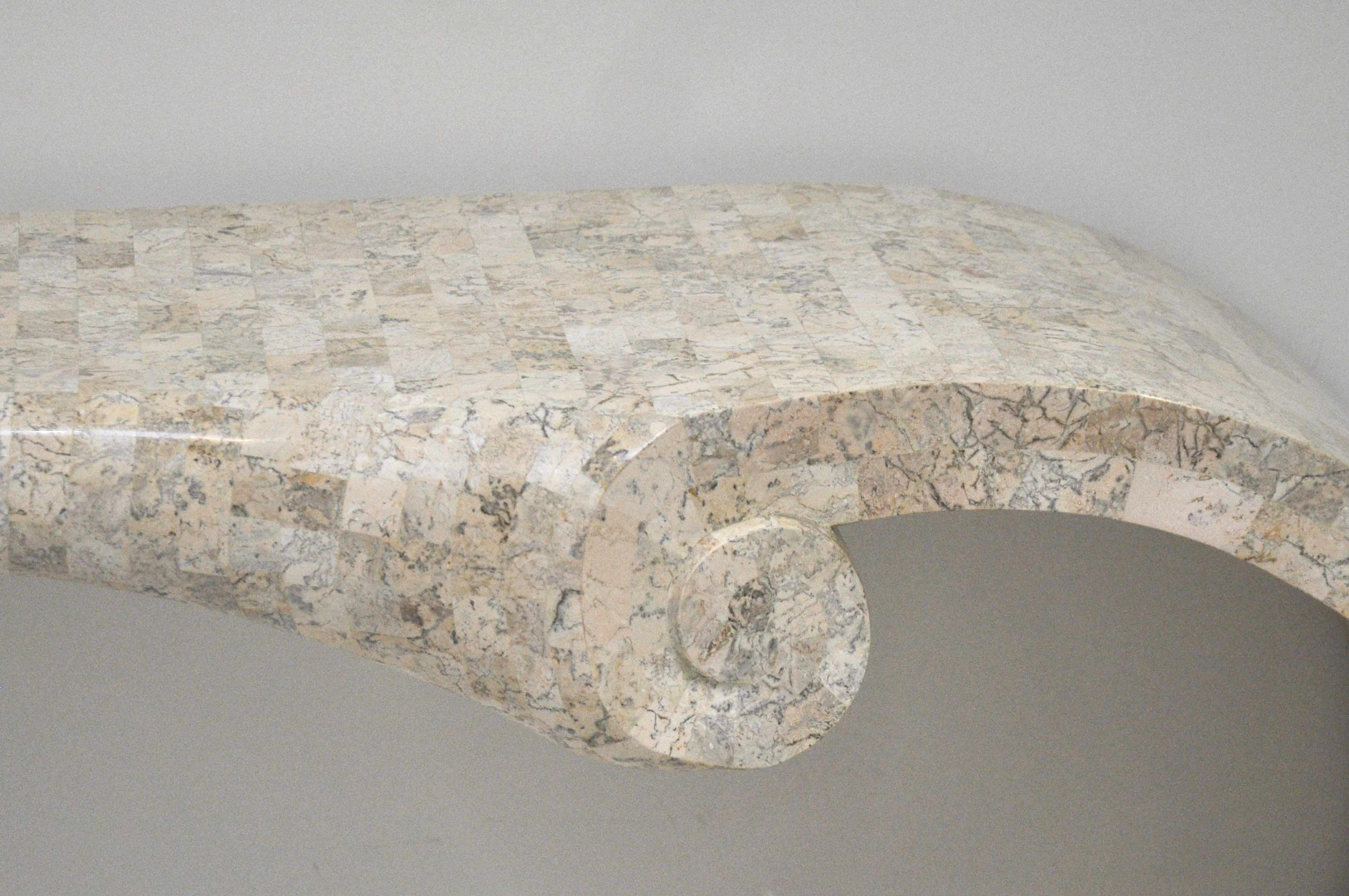 tessellated stone console table