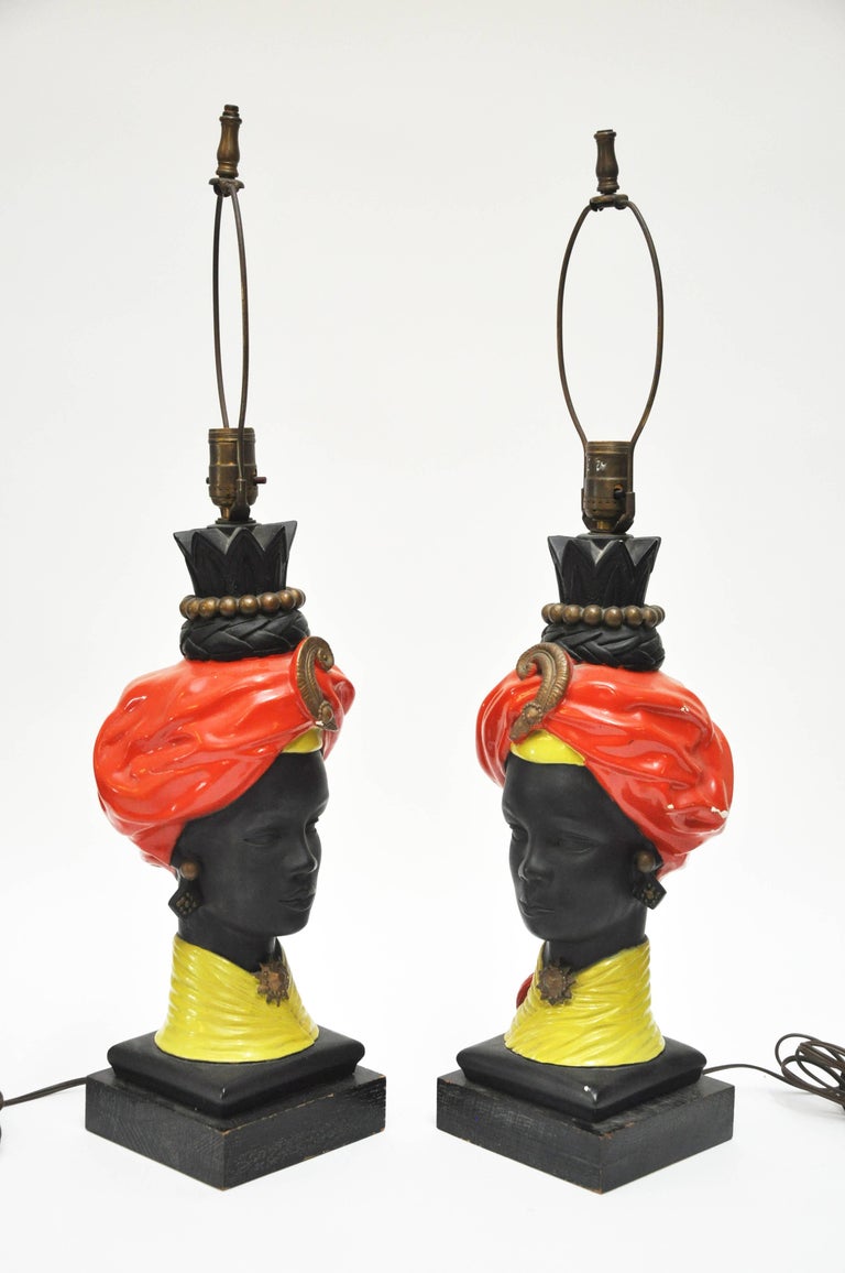 Pair of Blackamoor Lamps at 1stdibs