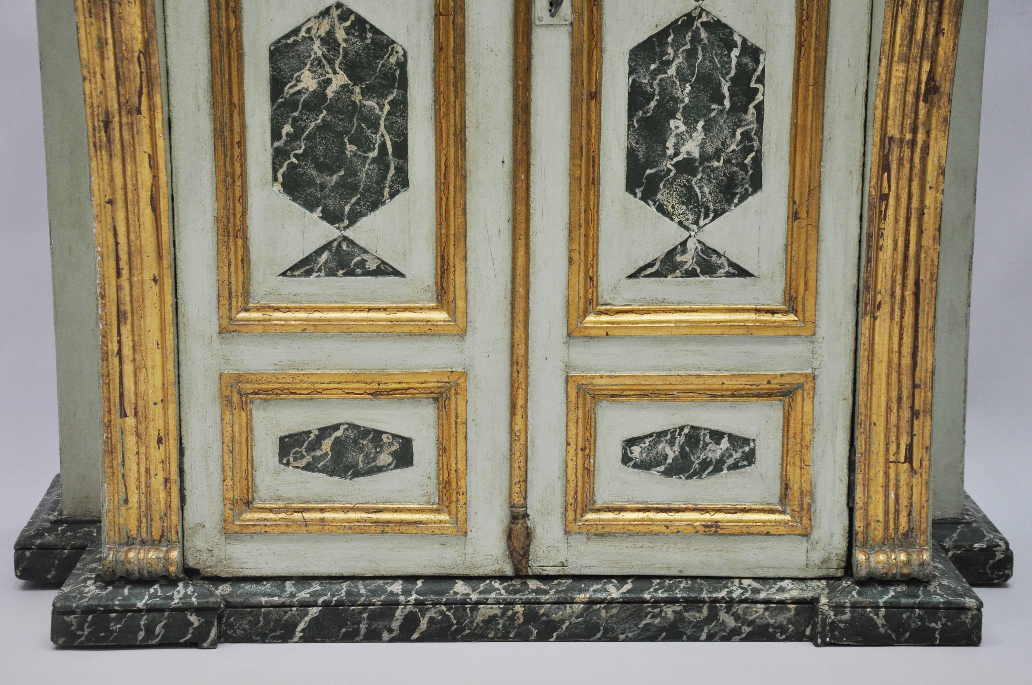 19th Century Italian Cabinet with Painted Finish and Marble Top For Sale 2