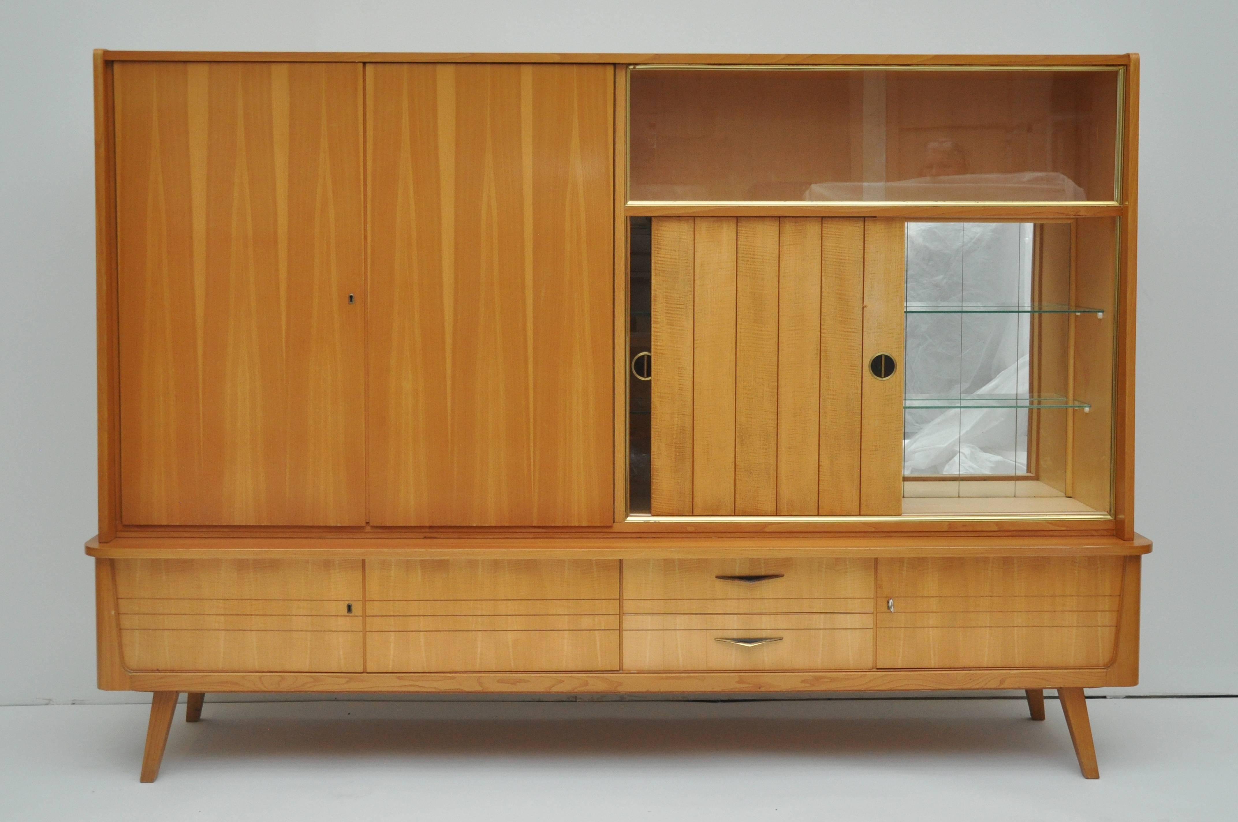 Midcentury Mobel Mann Wall Storage Unit or Bar In Good Condition In Geneva, IL