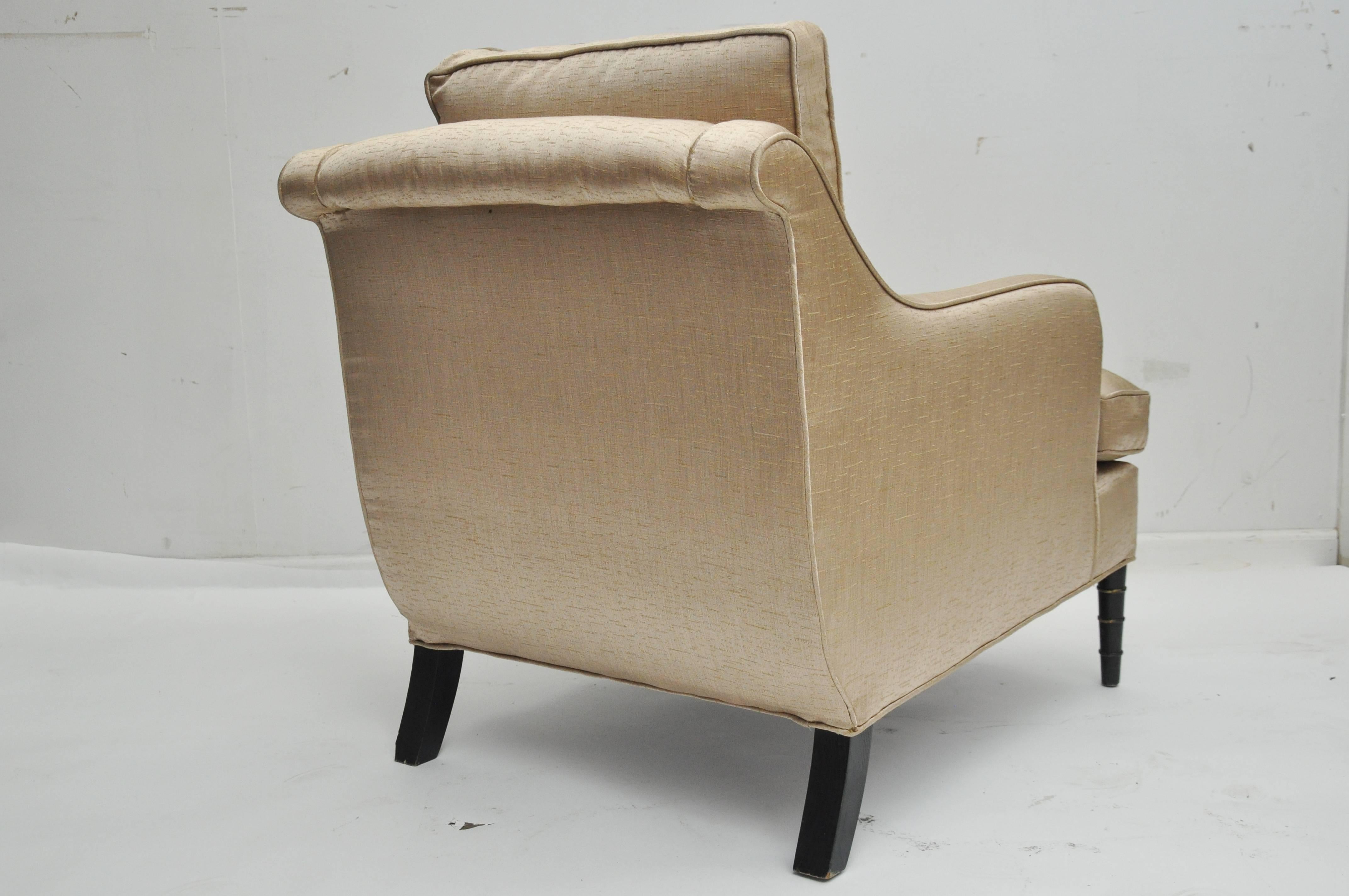 Silk Upholstered Armchair, circa 1920s For Sale