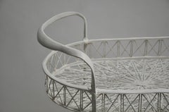 Russell Woodard Spun Fiberglass Rolling Bar Cart