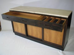 Ed Wormley for Dunbar Credenza with Italian Travertine Top