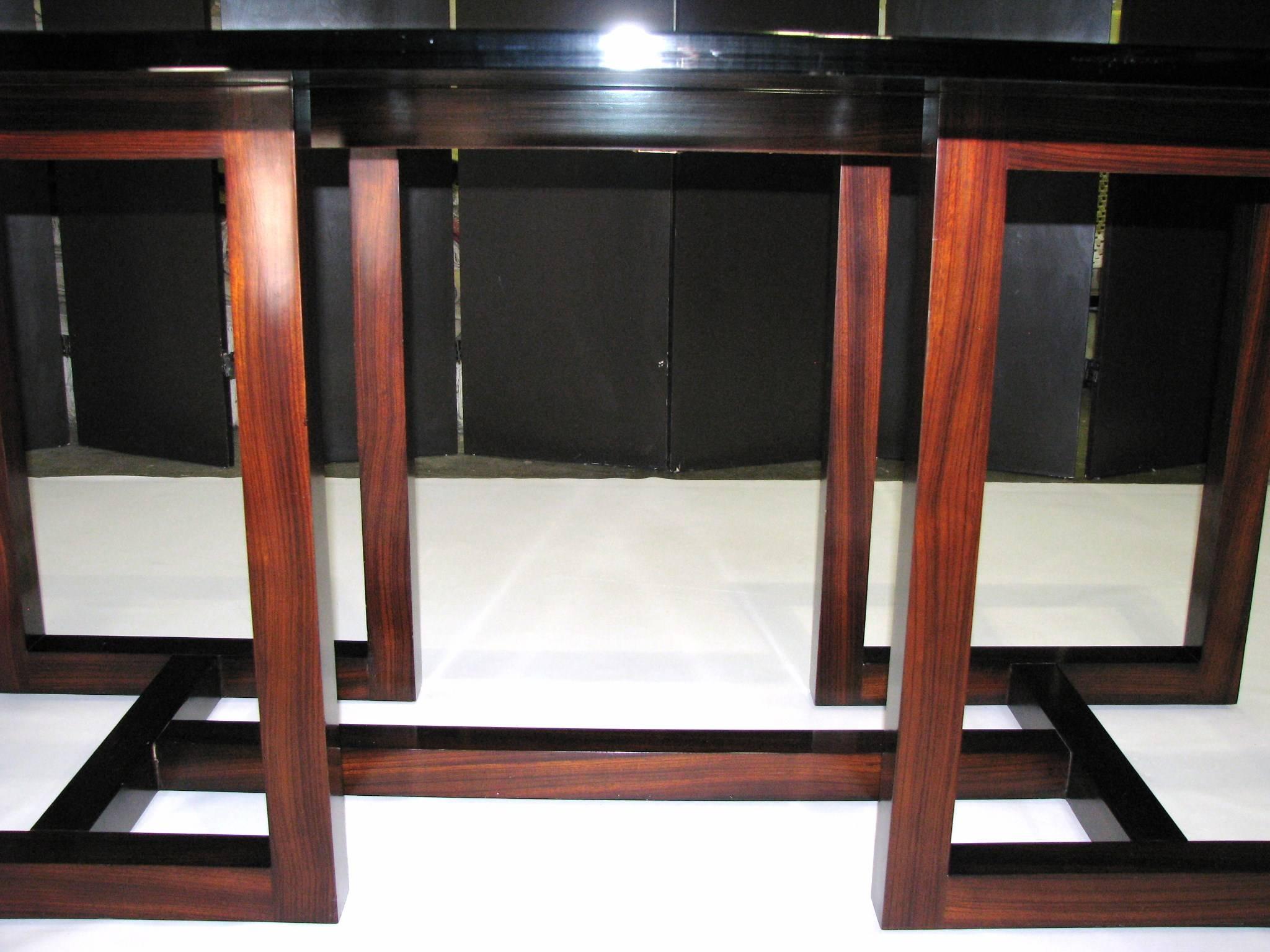 Ralph Lauren Mercer Street Rosewood and Glass Dining Table For Sale 2