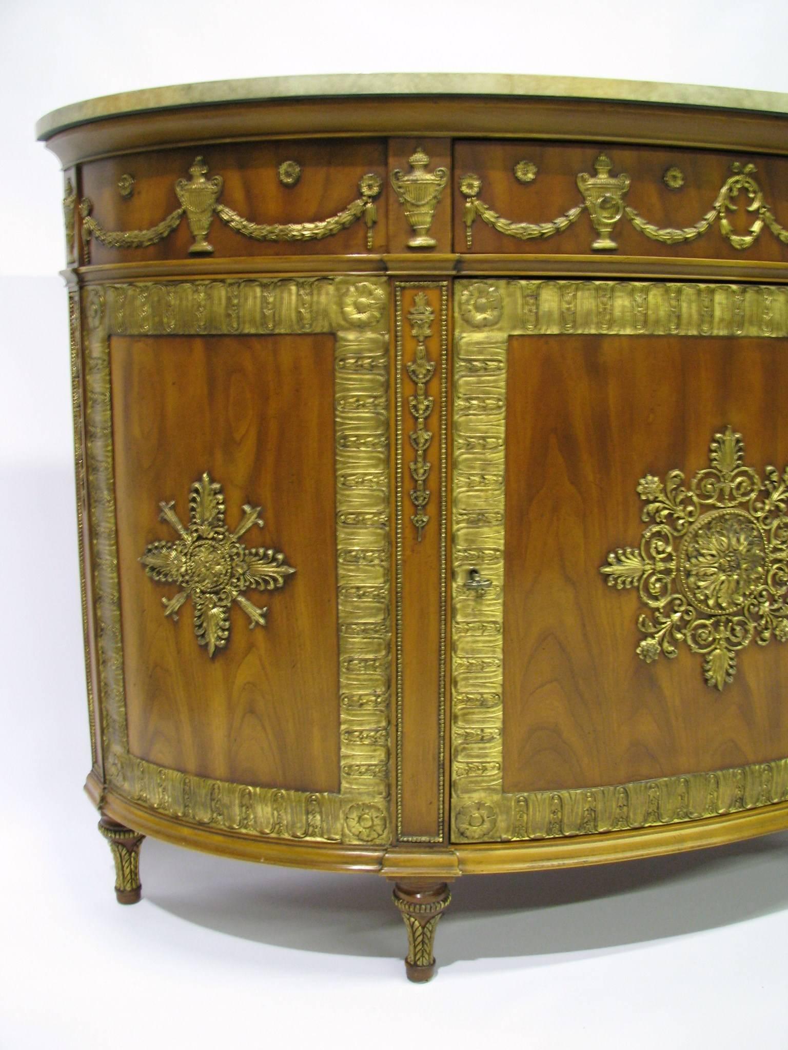 Neoclassical John Widdicomb Neoclassic Style Demilune Cabinet For Sale