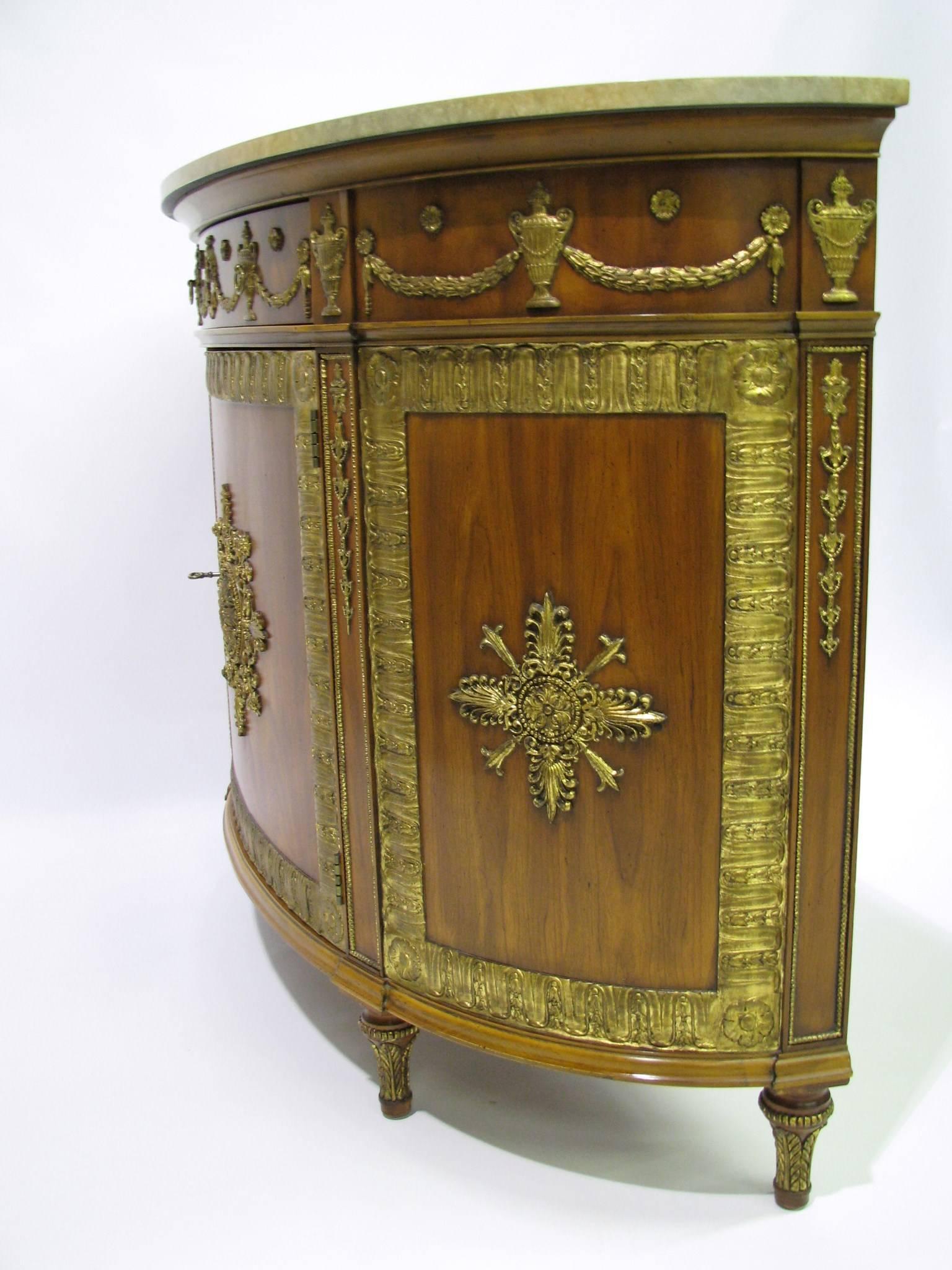 American John Widdicomb Neoclassic Style Demilune Cabinet For Sale