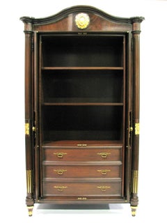 Karges Mahogany Louis XVI Style Armoire with Carved and Gilded Details