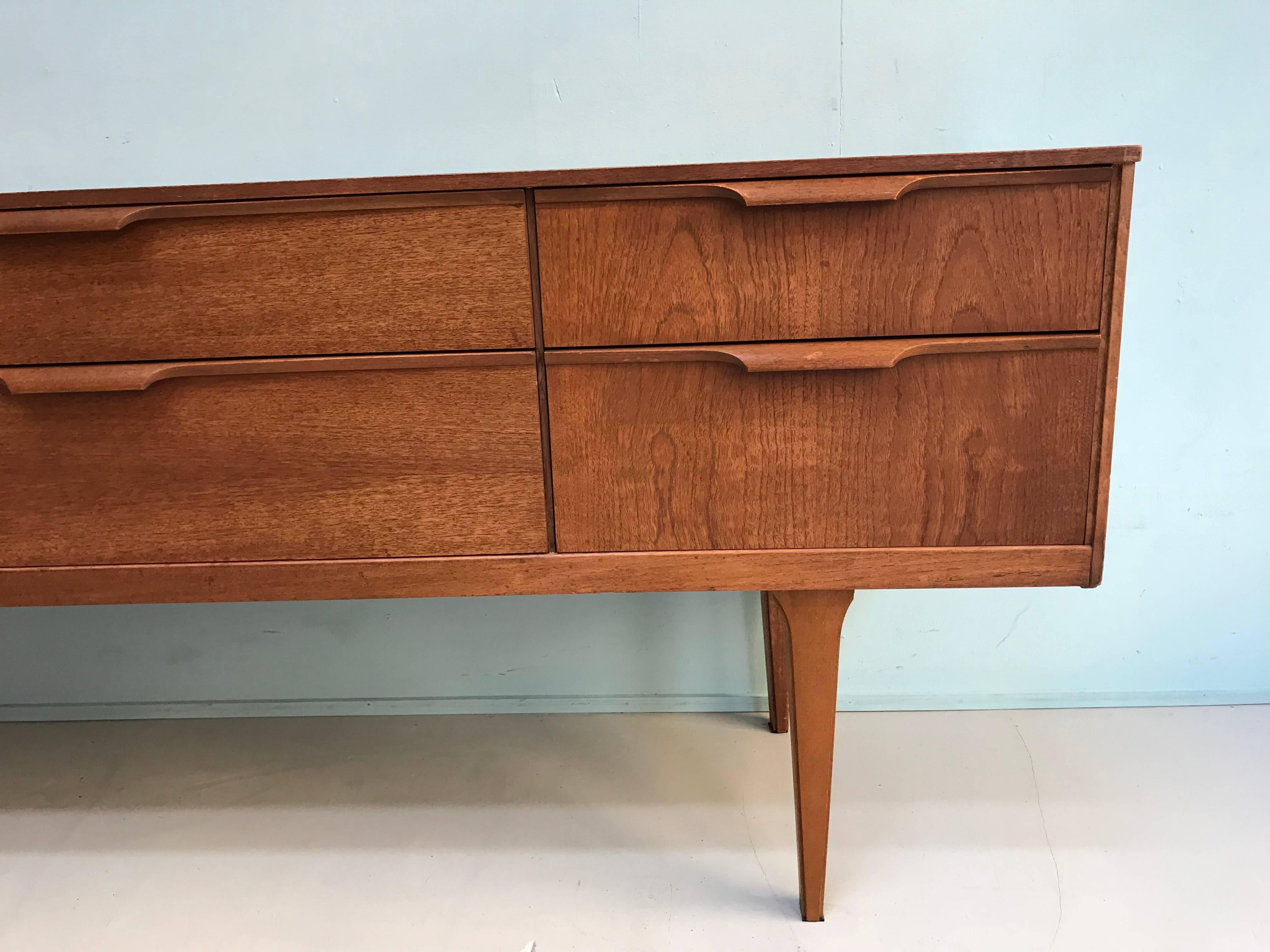 Teak sideboard with six drawers made of teak by Austinsuite design by Franck Guille.
Condition: very good.
Measurements:
170 cm W/ 41 cm D /70 cm H.

Itemnr: 241.