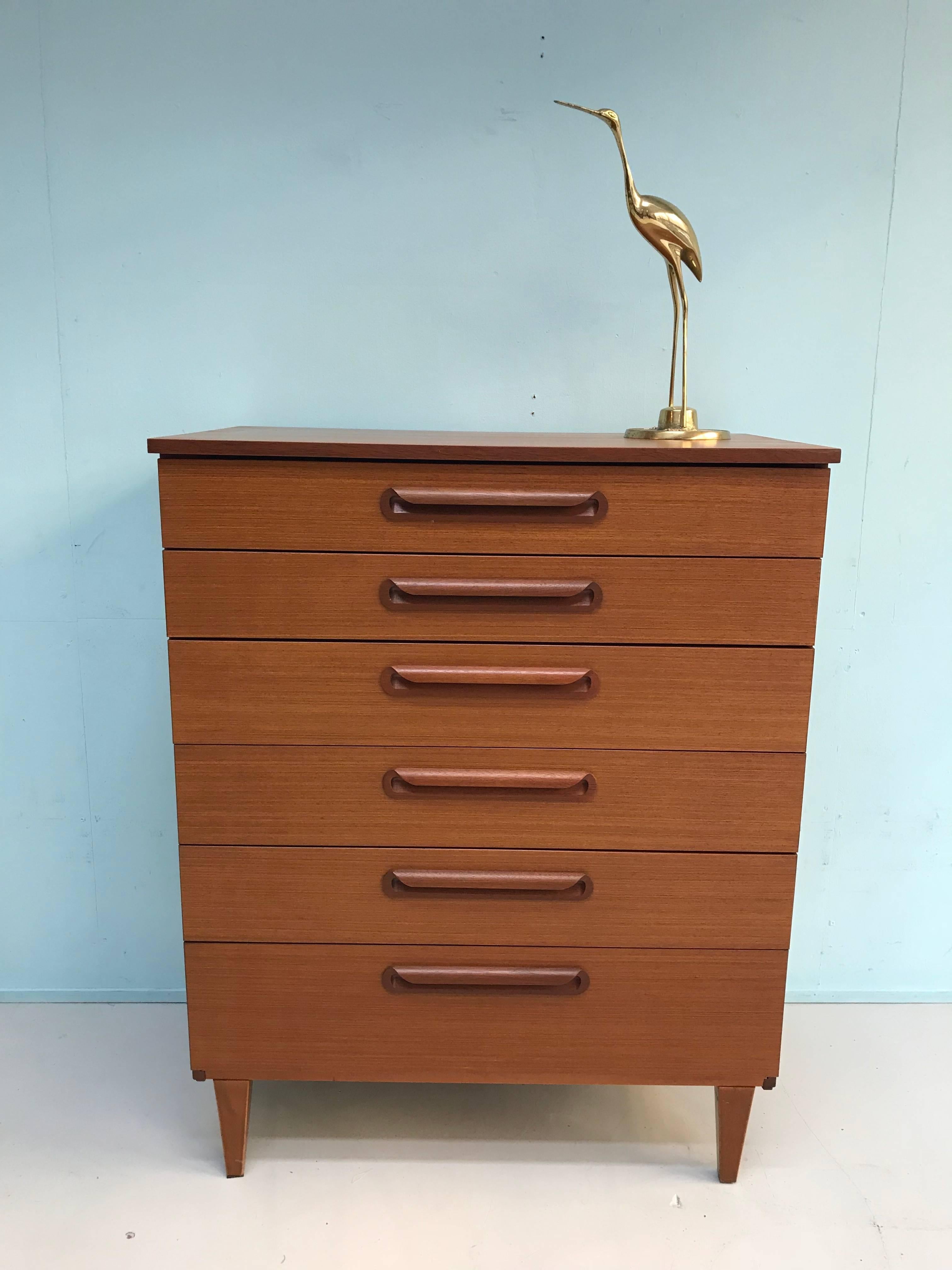 Midcentury Teak Chest of Drawers For Sale 1