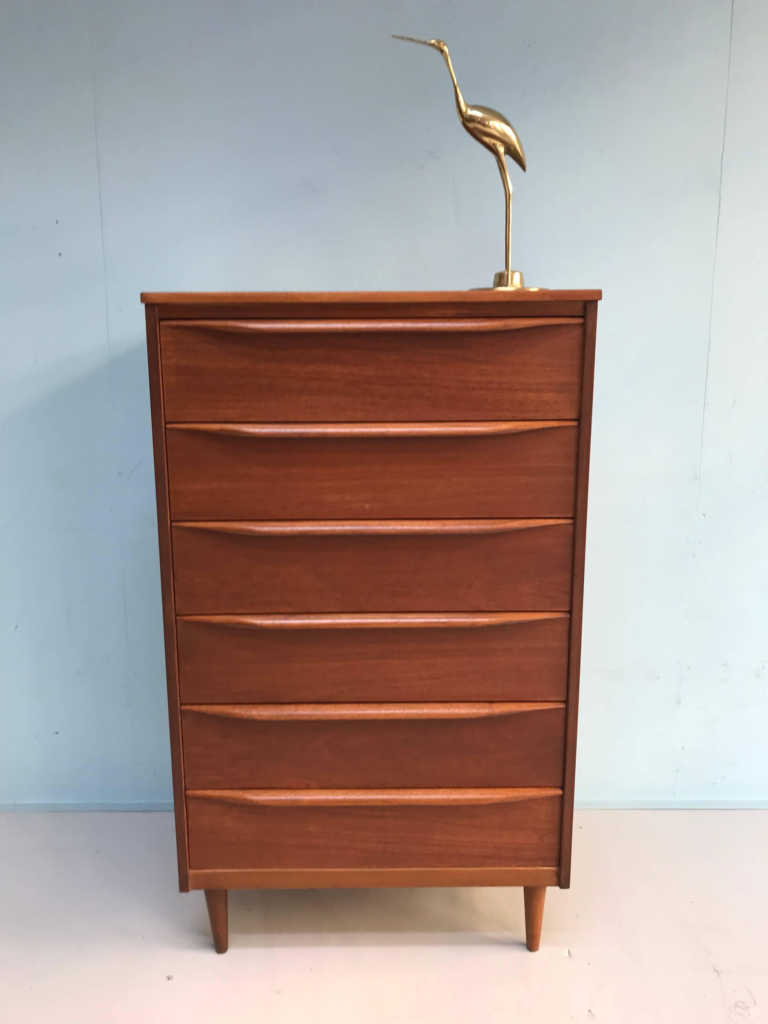 Midcentury Teak Six Chest of Drawers For Sale 2