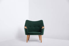 Pair of Lounge Chairs Designed by Kurt Østervig, 1958, Green Wool Upholstery