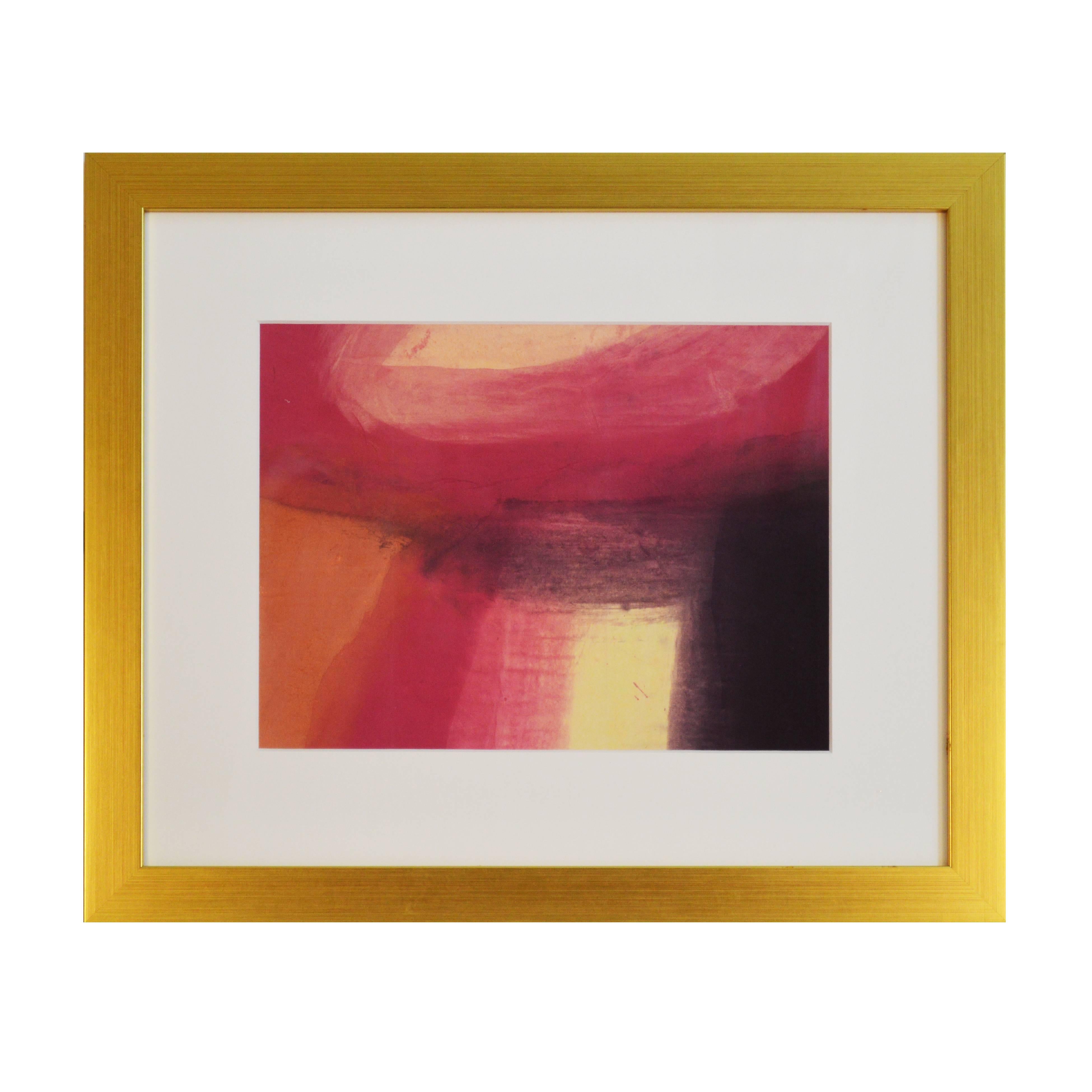 Unique Handmade Contemporary Framed Abstract Painting on Paper with Acrylic Ink For Sale