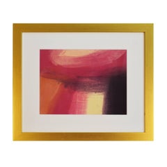 Unique Handmade Contemporary Framed Abstract Painting on Paper with Acrylic Ink