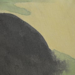 Unique Contemporary Double-Sided Silk Scarf in Green Handmade Linen Pillow