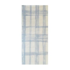 Unique Blue and White Painted Plaid Contemporary Wallpaper