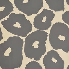 Unique Grey and Cream Contemporary Handprinted Wallpaper Roll