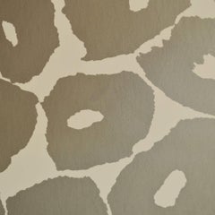 Unique Pewter and Cream Contemporary Handprinted Wallpaper Roll
