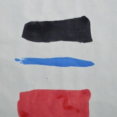 Unique Handmade Contemporary Unframed Paper Abstract Painting with Acrylic Ink