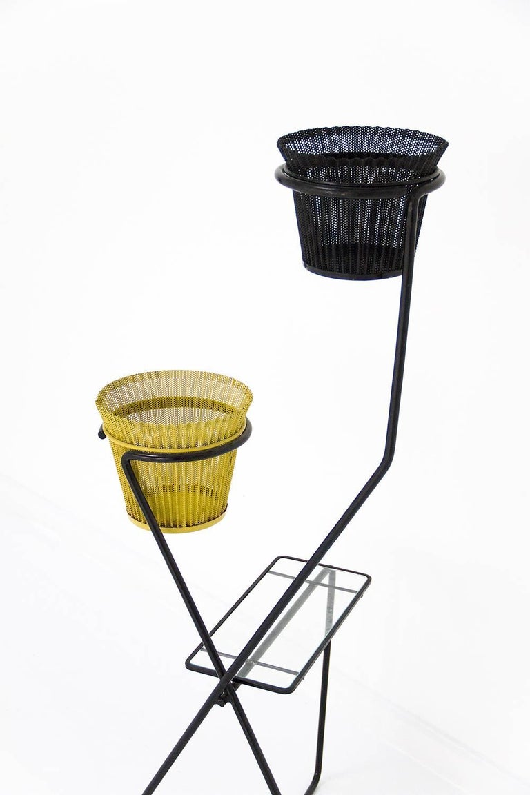 Double Plant Stand with Table Designed by Mathieu Mategot Double Plant Stand with Table Designed by Mathieu Mategot