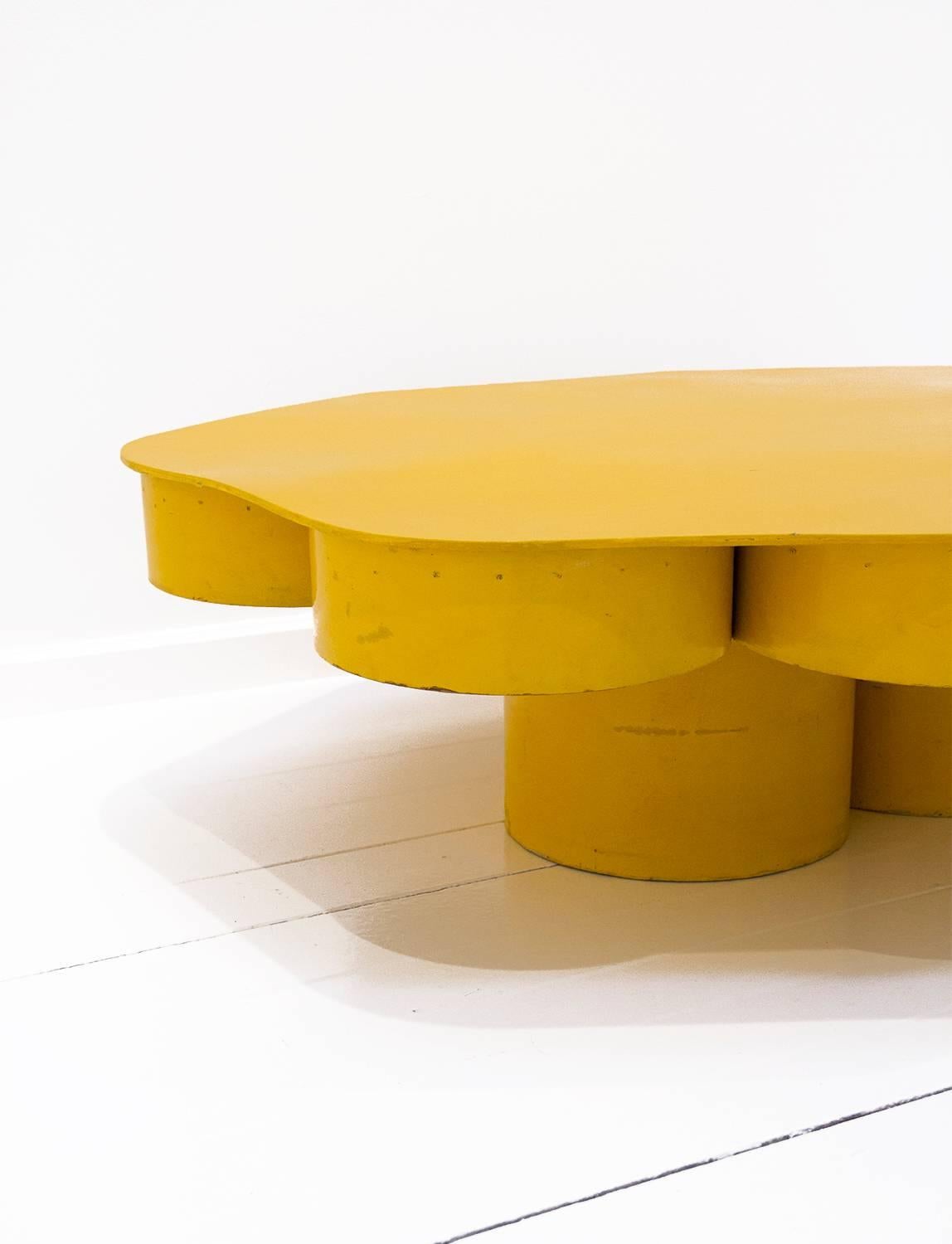 Mid-Century Modern Yellow Coffee Table Designed by Jean-Louis Avril in 1968, Milan, Italy