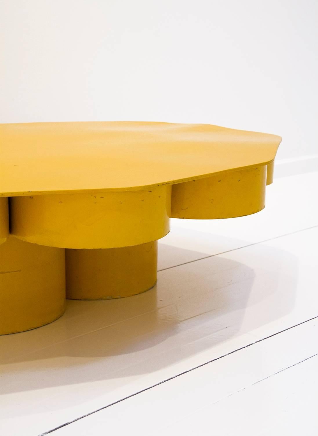 Italian Yellow Coffee Table Designed by Jean-Louis Avril in 1968, Milan, Italy