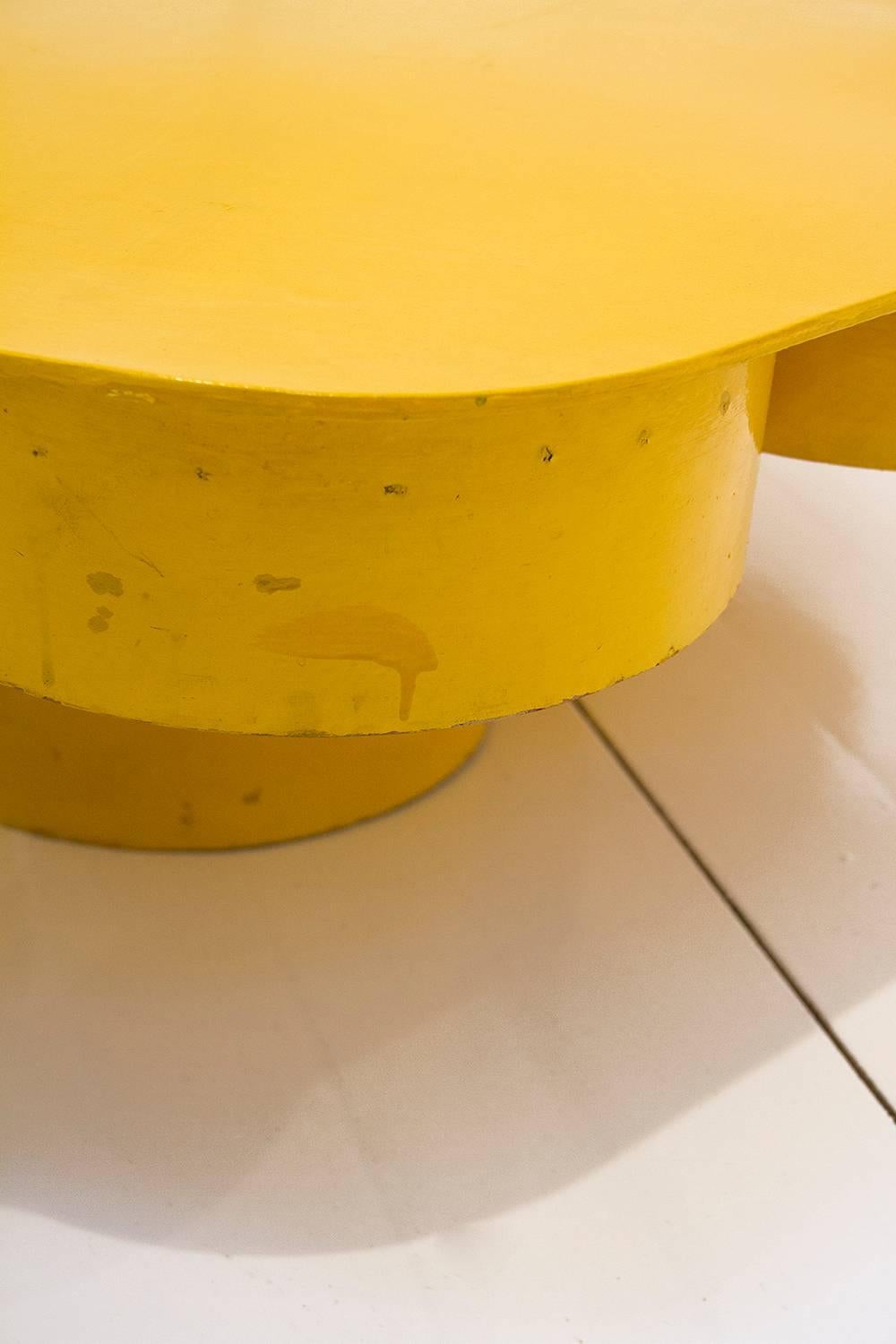 Mid-20th Century Yellow Coffee Table Designed by Jean-Louis Avril in 1968, Milan, Italy