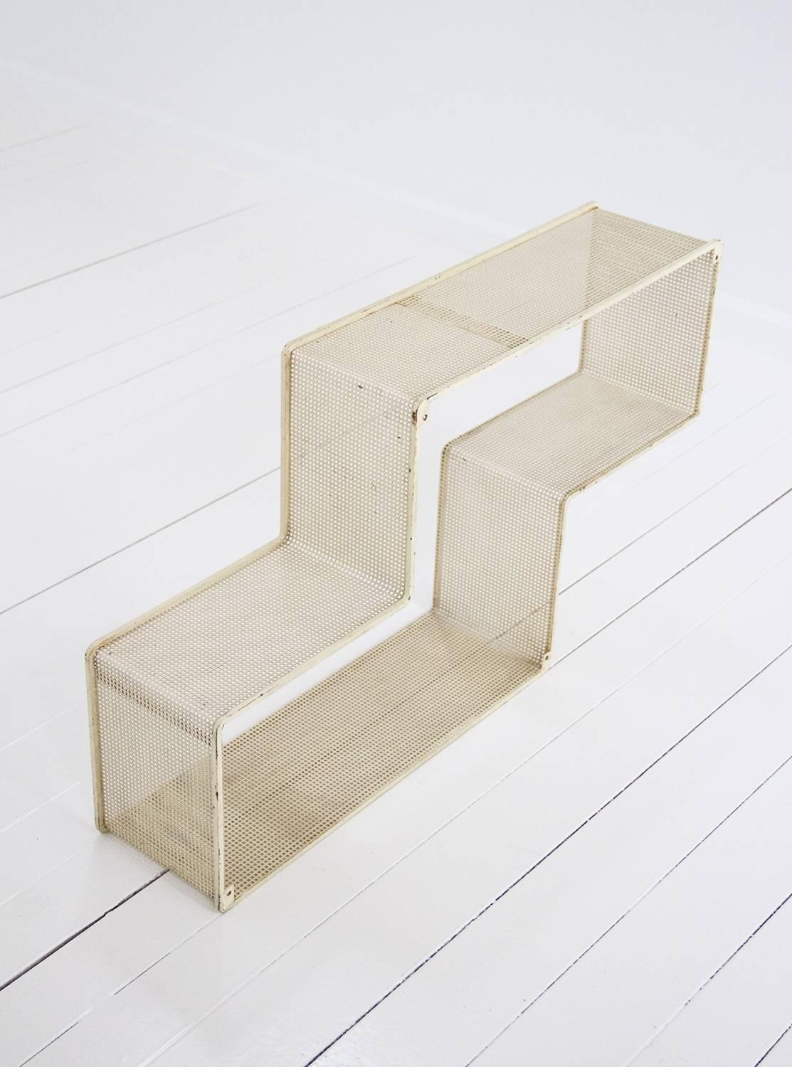 Dedal Wall Shelf by Mathieu Mategot, Perforated Steel, France, circa 1950 For Sale 1