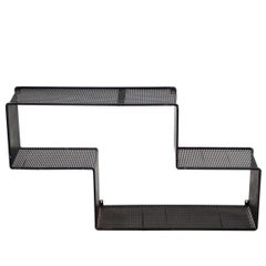 Black Dedal Wall Shelf by Mathieu Mategot, Perforated Steel, circa 1950, France