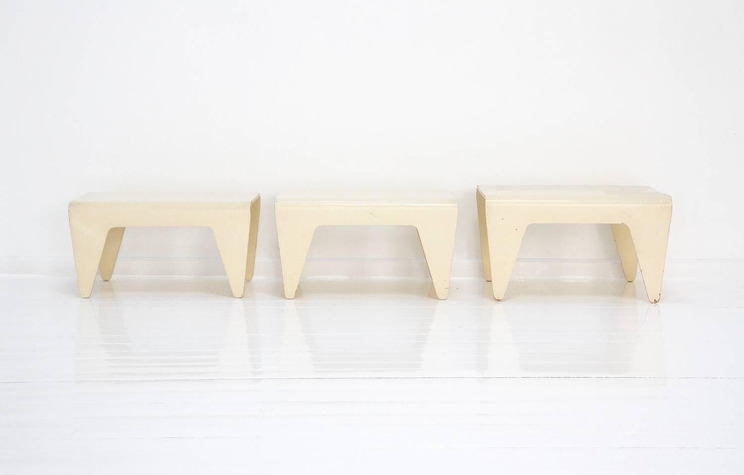 Mid-20th Century Marcel Breuer White Plywood Nesting Tables for Isokon, 1936, United Kingdom