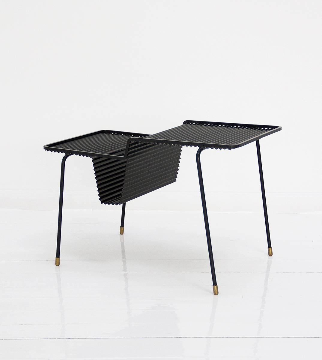 Metal Coffee Table / Magazine Rack Designed by Mathieu Mategot, circa 1950, France