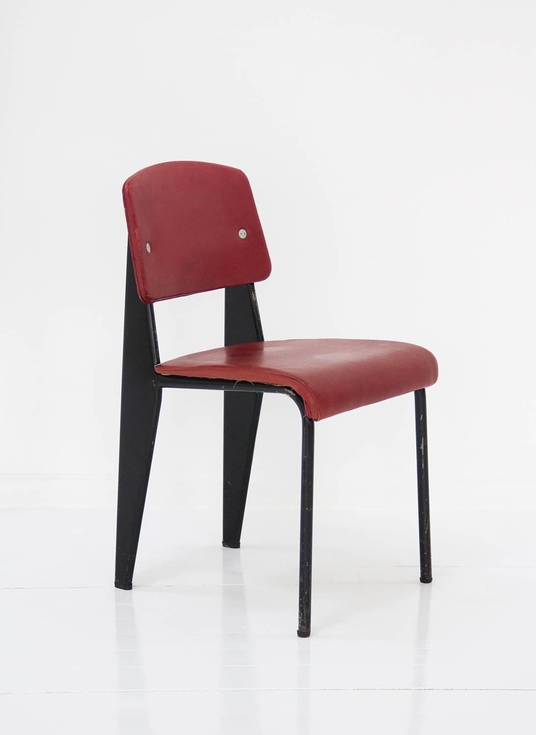 Mid-20th Century Standard Chair Designed by Jean Prouve, circa 1950, France