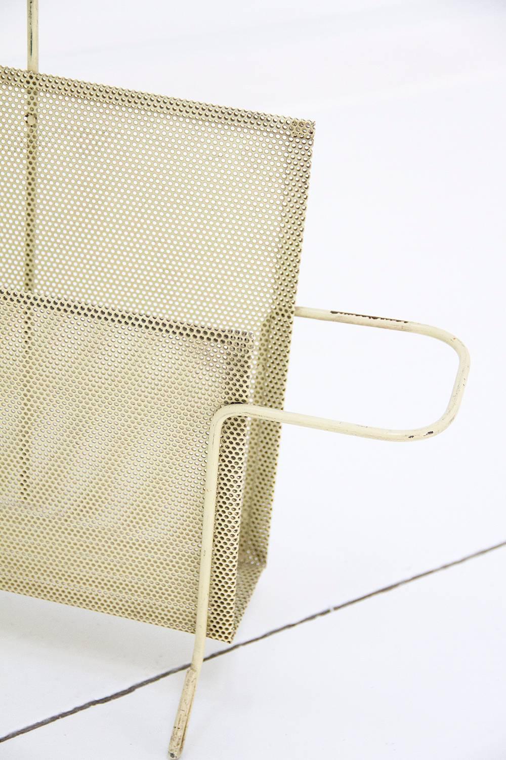 Mid-20th Century Magazine Holder Designed by Mathieu Mategot, Folded Metal, circa 1950, France For Sale