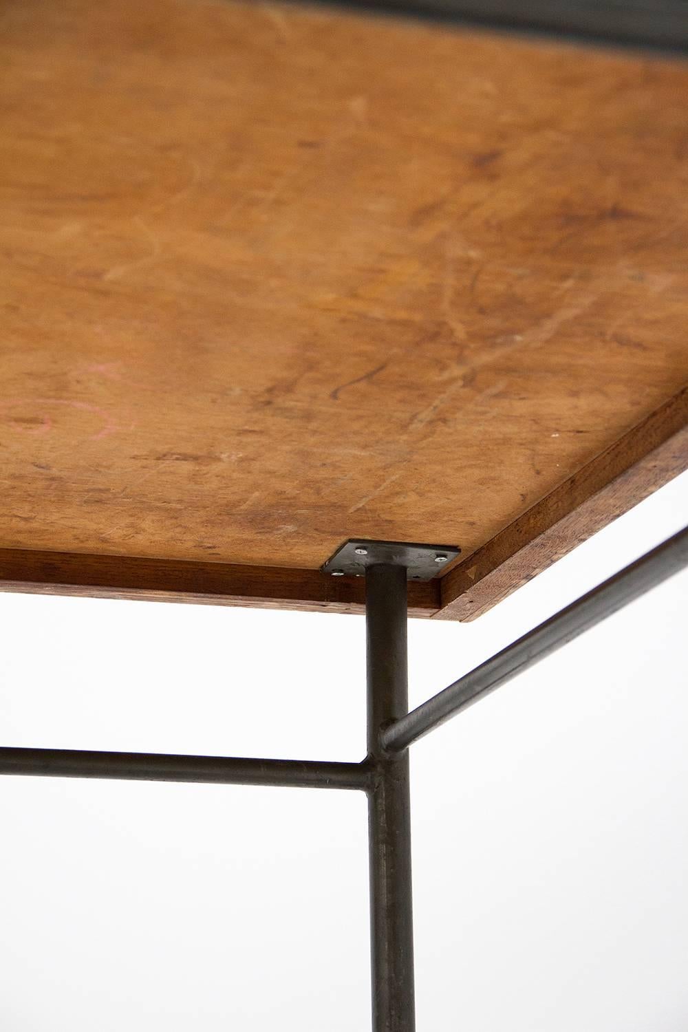 Steel Table by Marcel Gascoin for the Residence Universitaire Antony 1950s, France