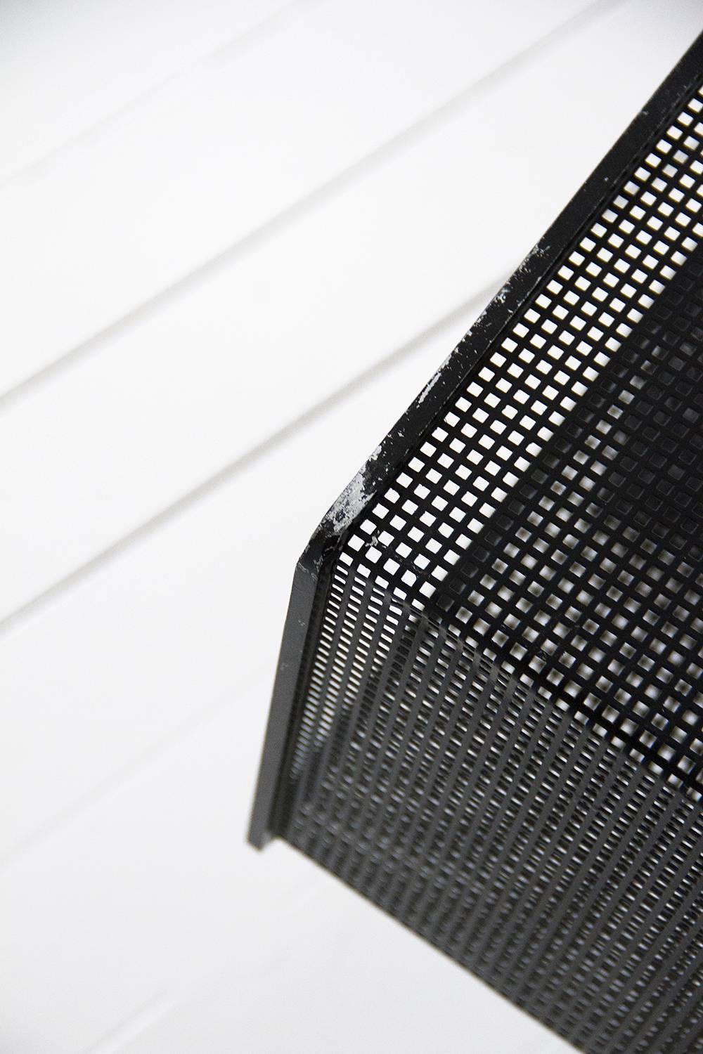 Black Dedal Wall Shelf by Mathieu Mategot, Perforated Steel, circa 1950, France For Sale 3