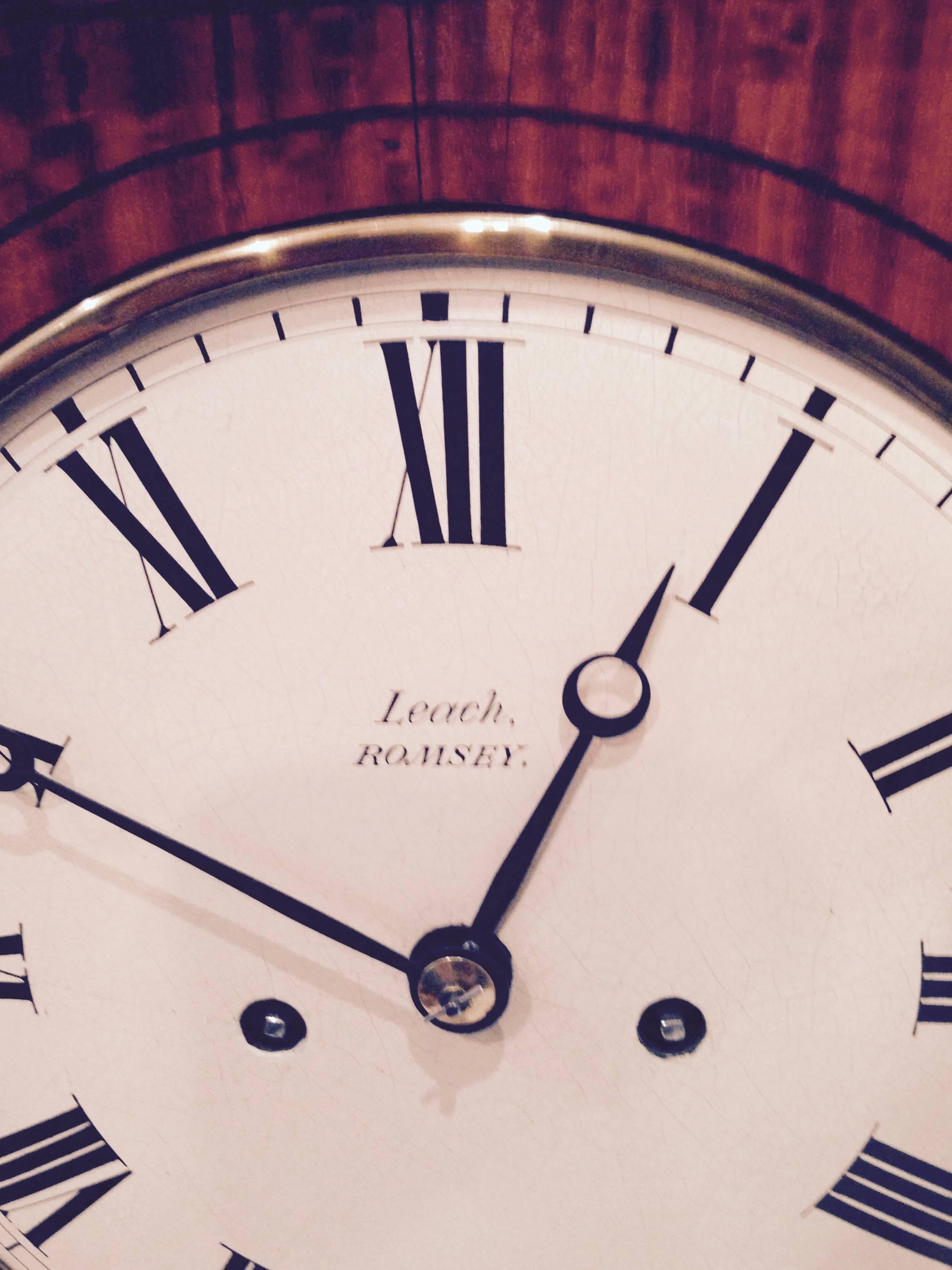 British 19th Century John Leach Satinwood Bracket Clock For Sale