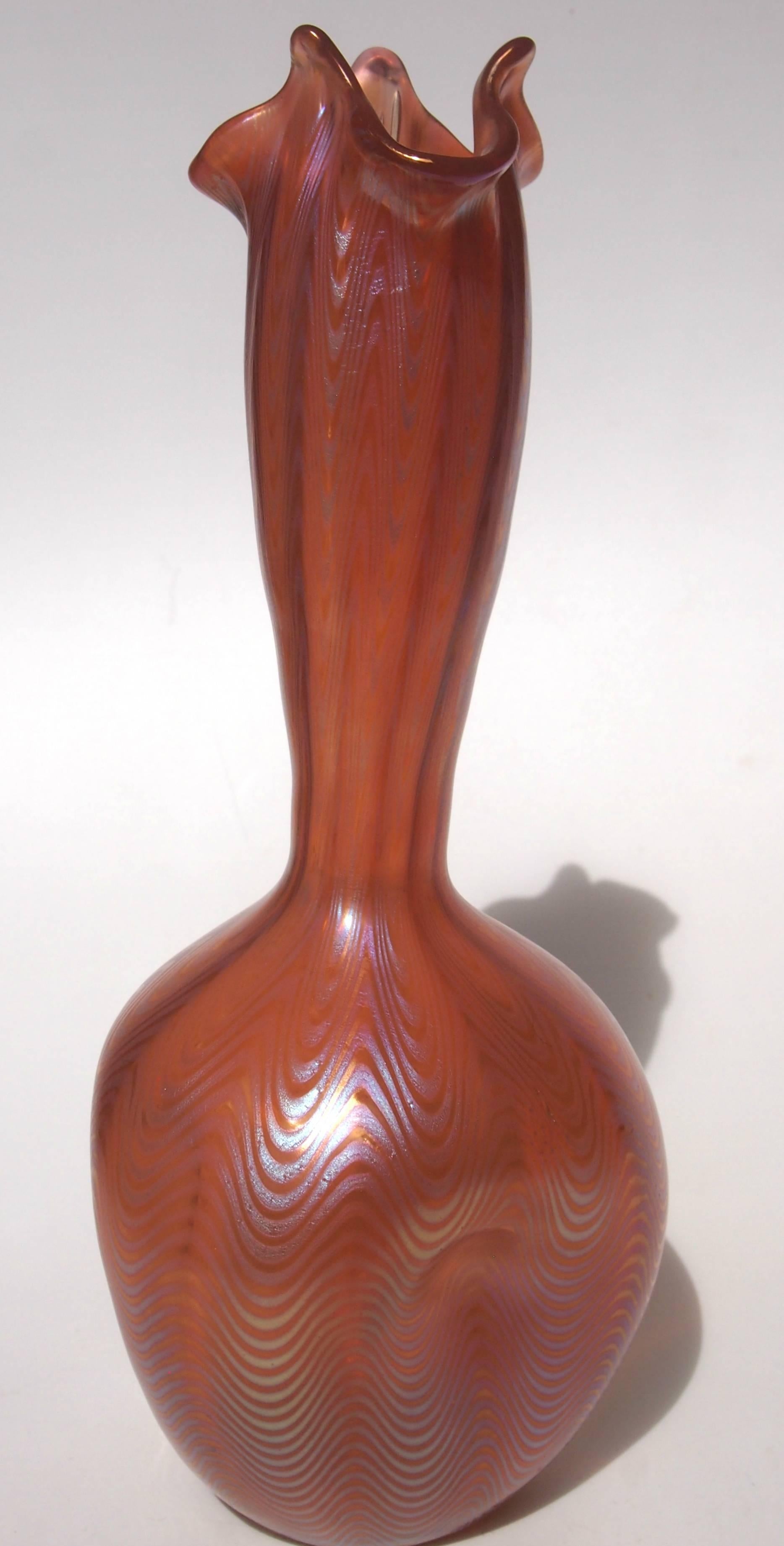 Jugendstil Loetz Art Nouveau Orange Phaenomen 6893 Vase