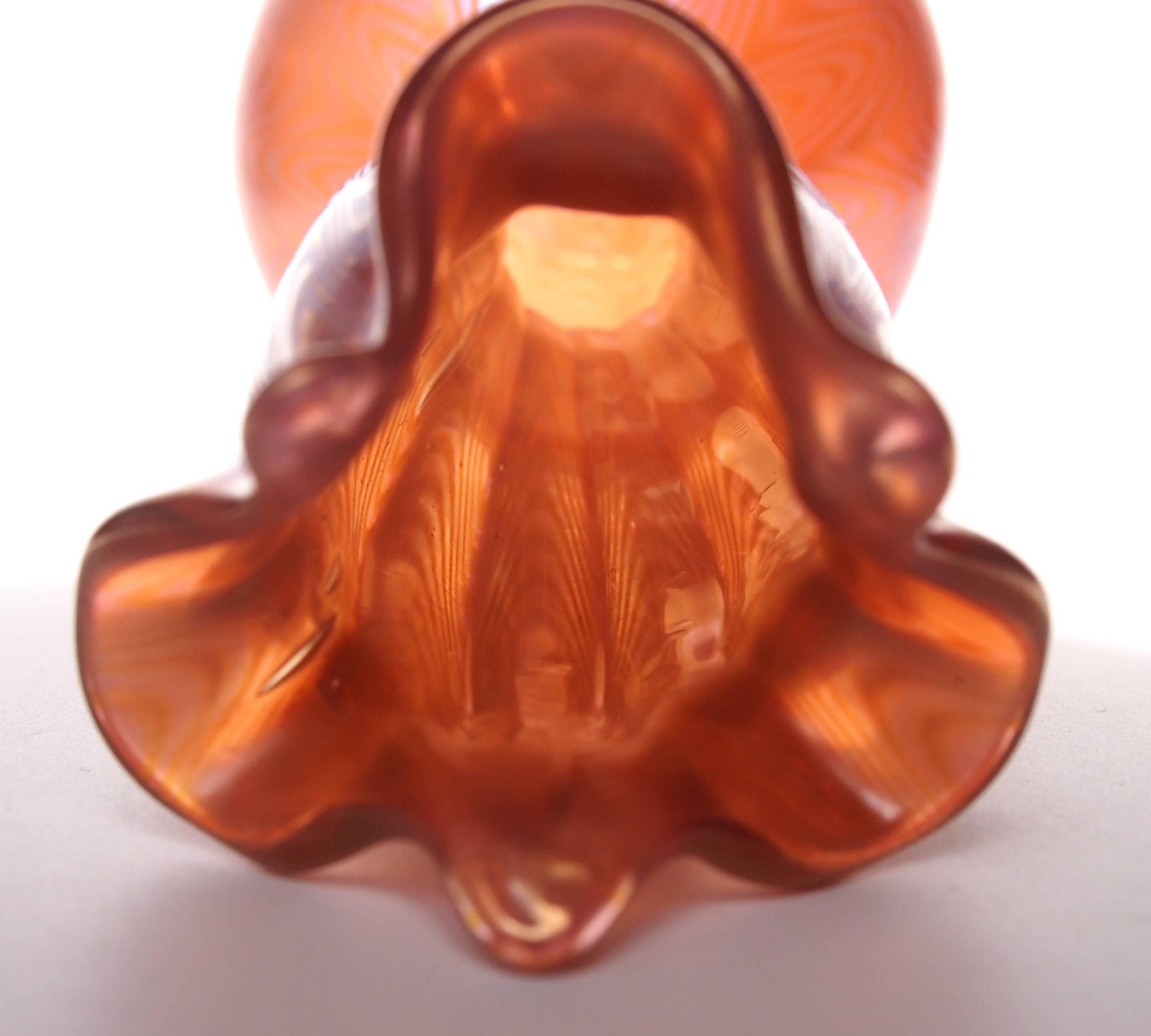 Austrian Loetz Art Nouveau Orange Phaenomen 6893 Vase