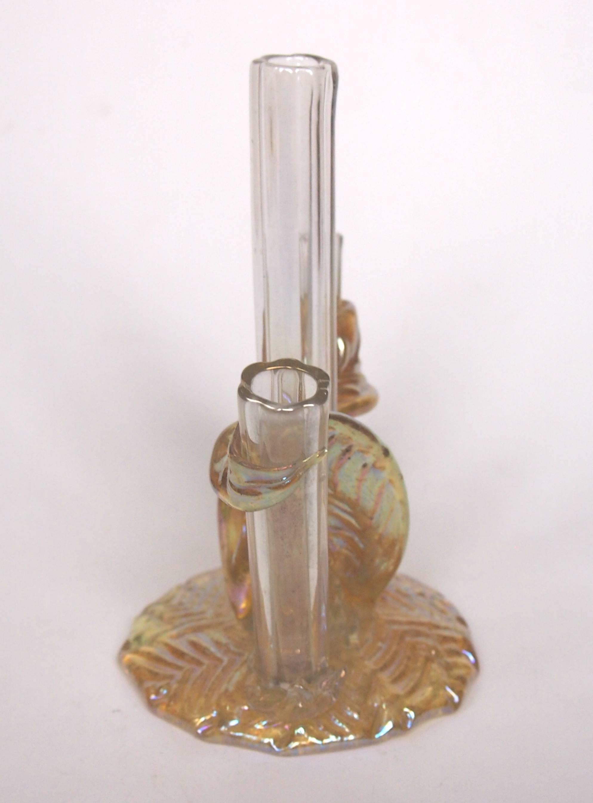 Bohemian Art Nouveau Loetz Glass Stick Vase Made for Max Emanuel in 1910 In Good Condition For Sale In London, GB