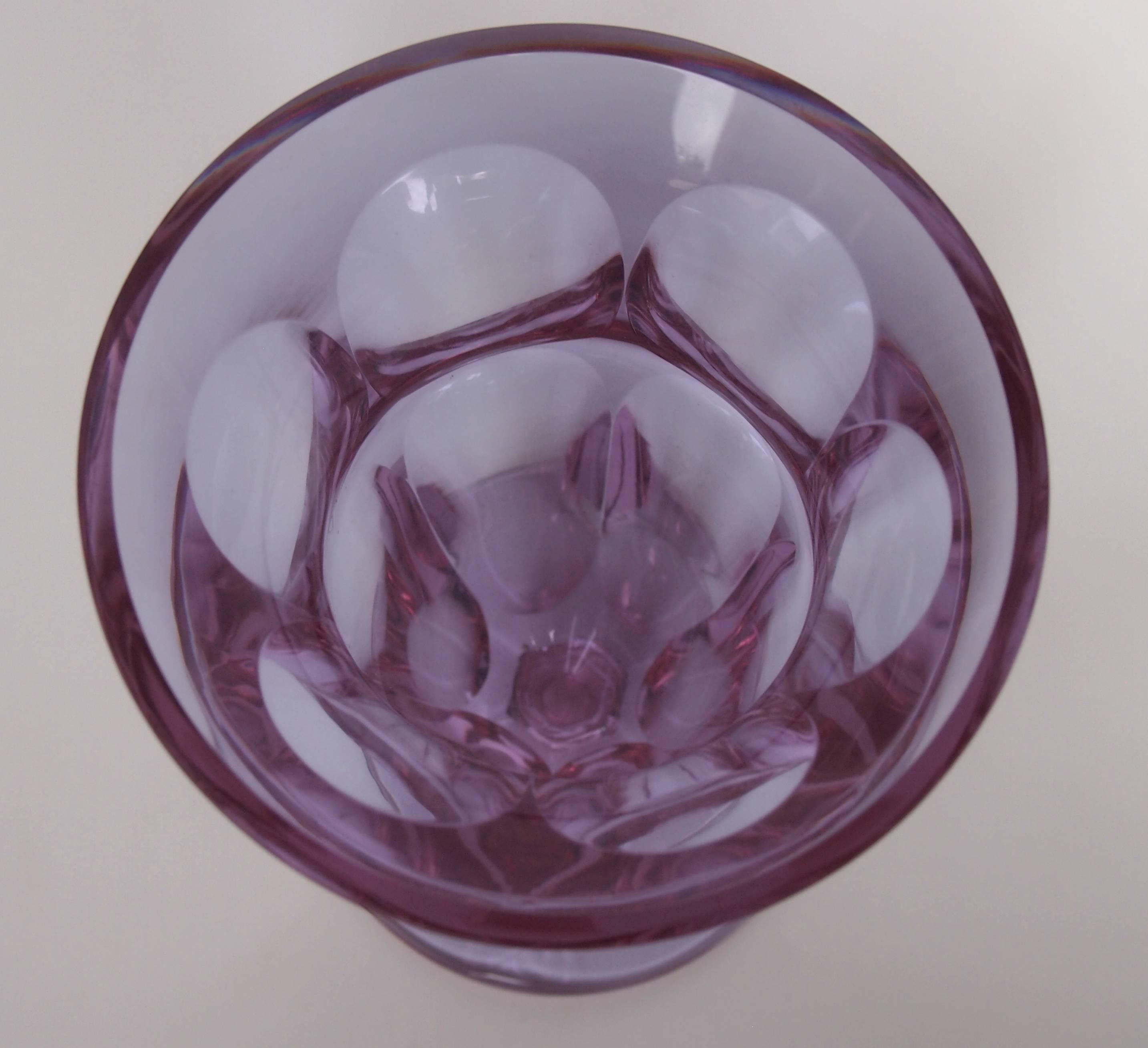 Early 20th Century Czech Moser Art Deco Color Change 'Alexandrit' Glass Vase by Heinrich Hussmann