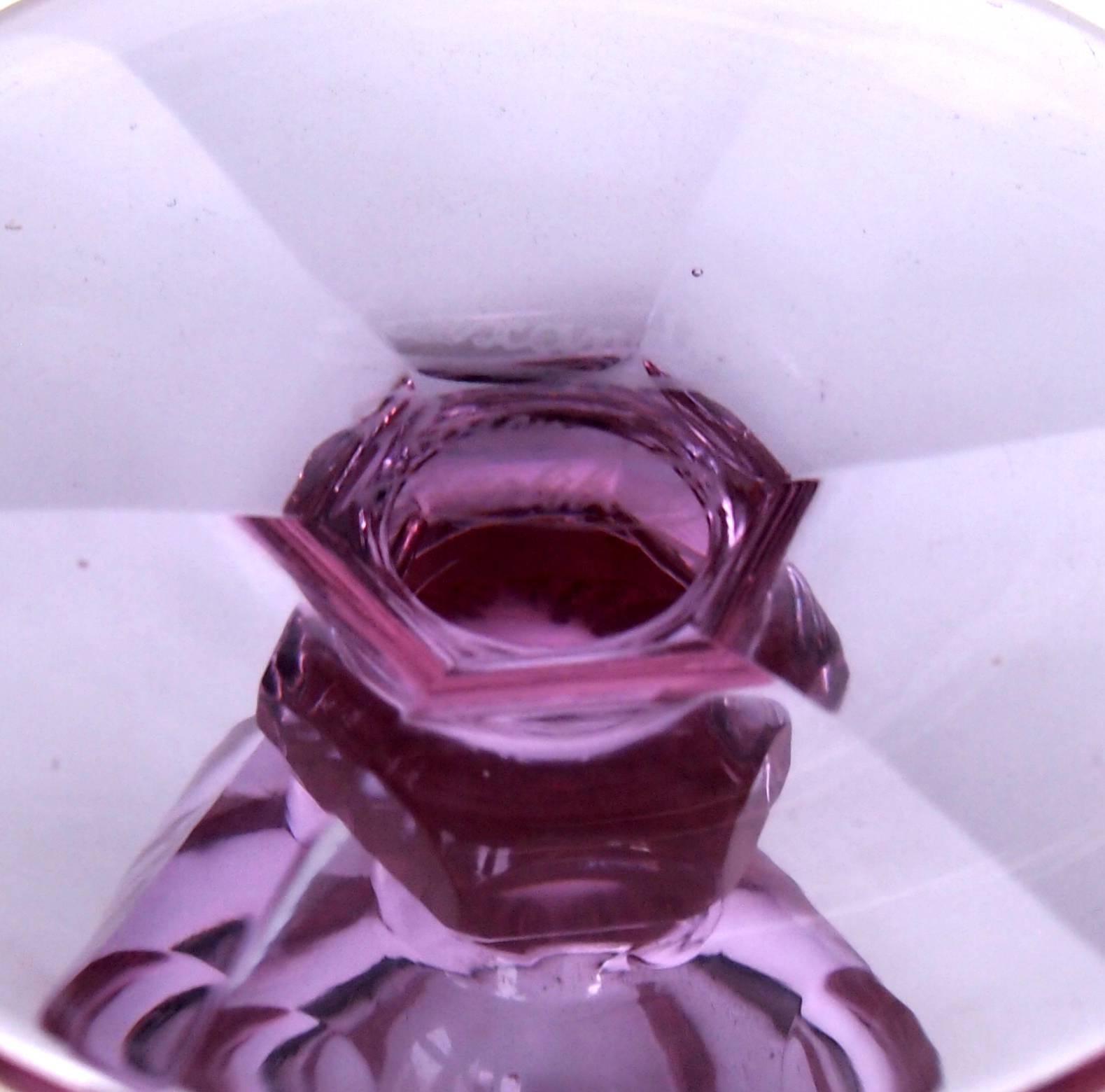 Czech Moser Art Deco Color Change 'Alexandrit' Glass Vase by Heinrich Hussmann 1