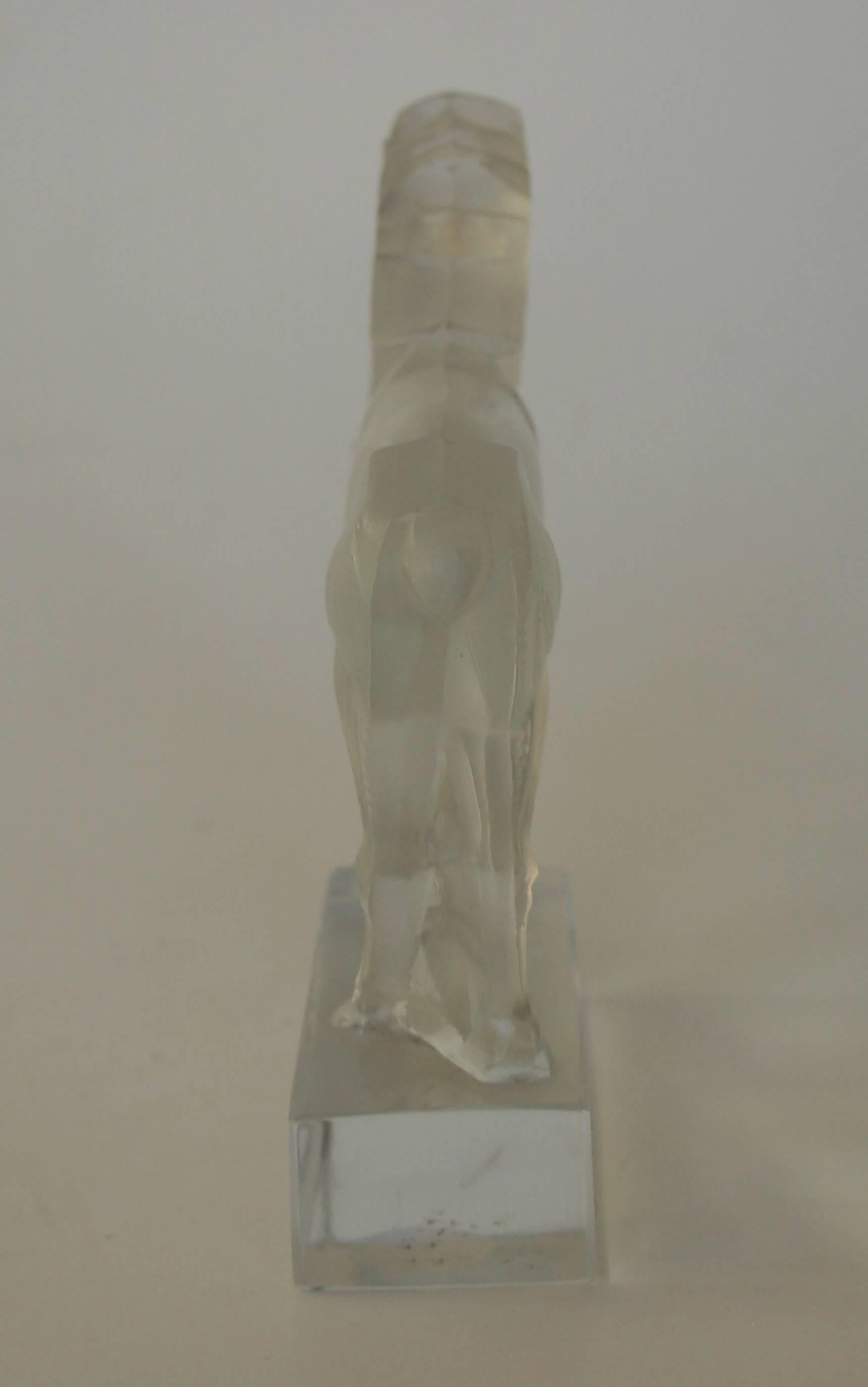 Very rare and highly Art Deco Rene Lalique (Signed R. Lalique France) clear and frosted Renne (Reindeer) paperweight Ref: Marcilhac 1197, designed 1931. One of a series of Art Deco animal paperweights done by Rene Lalique in the late 1920s and