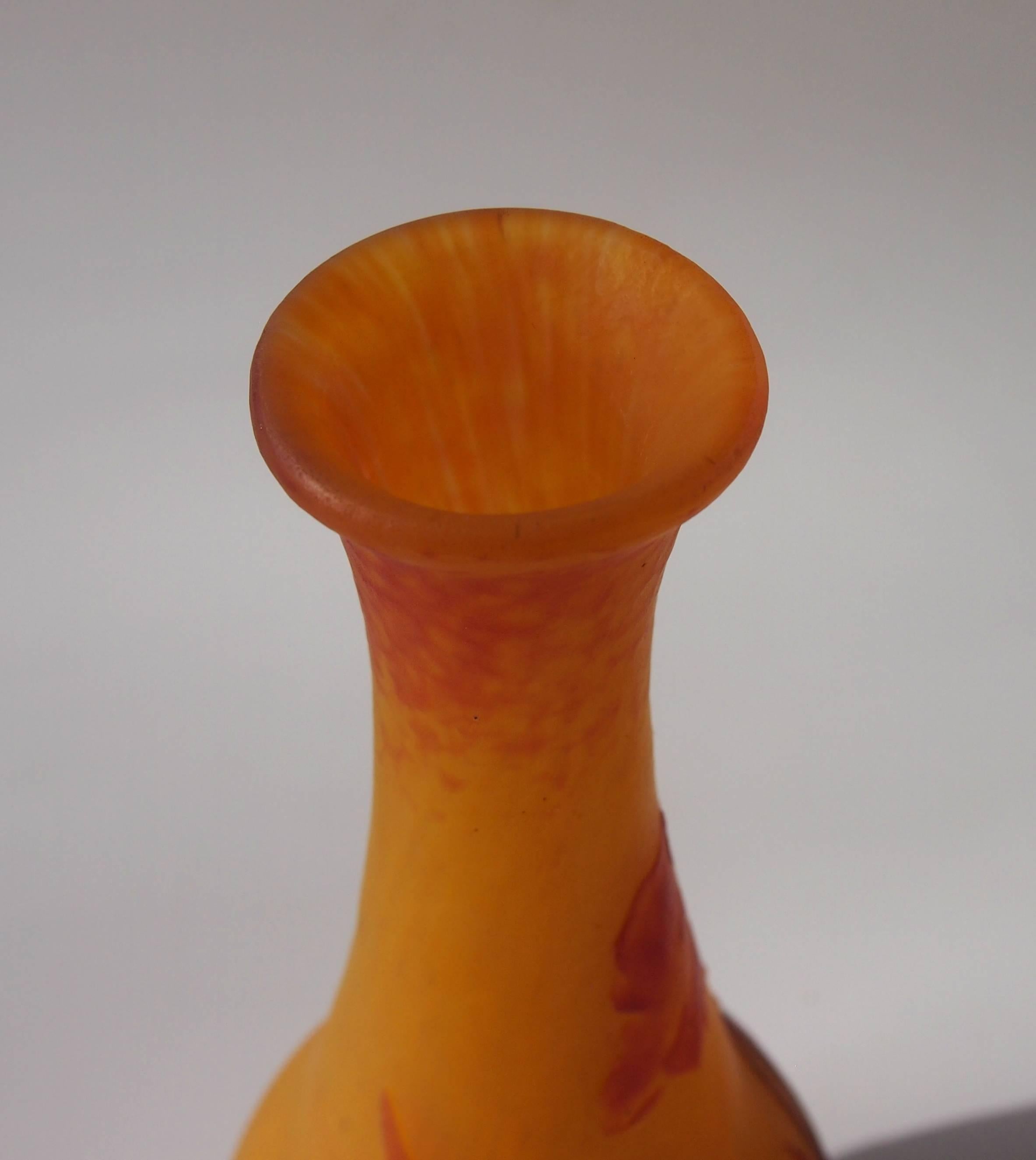 Art Nouveau Daum Cameo, Martelé and Carved Nicotiana Vase 1