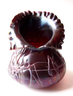 Bohemian Jugendstil Pallme Koenig Scissor Cut Glass Vase circa 1900