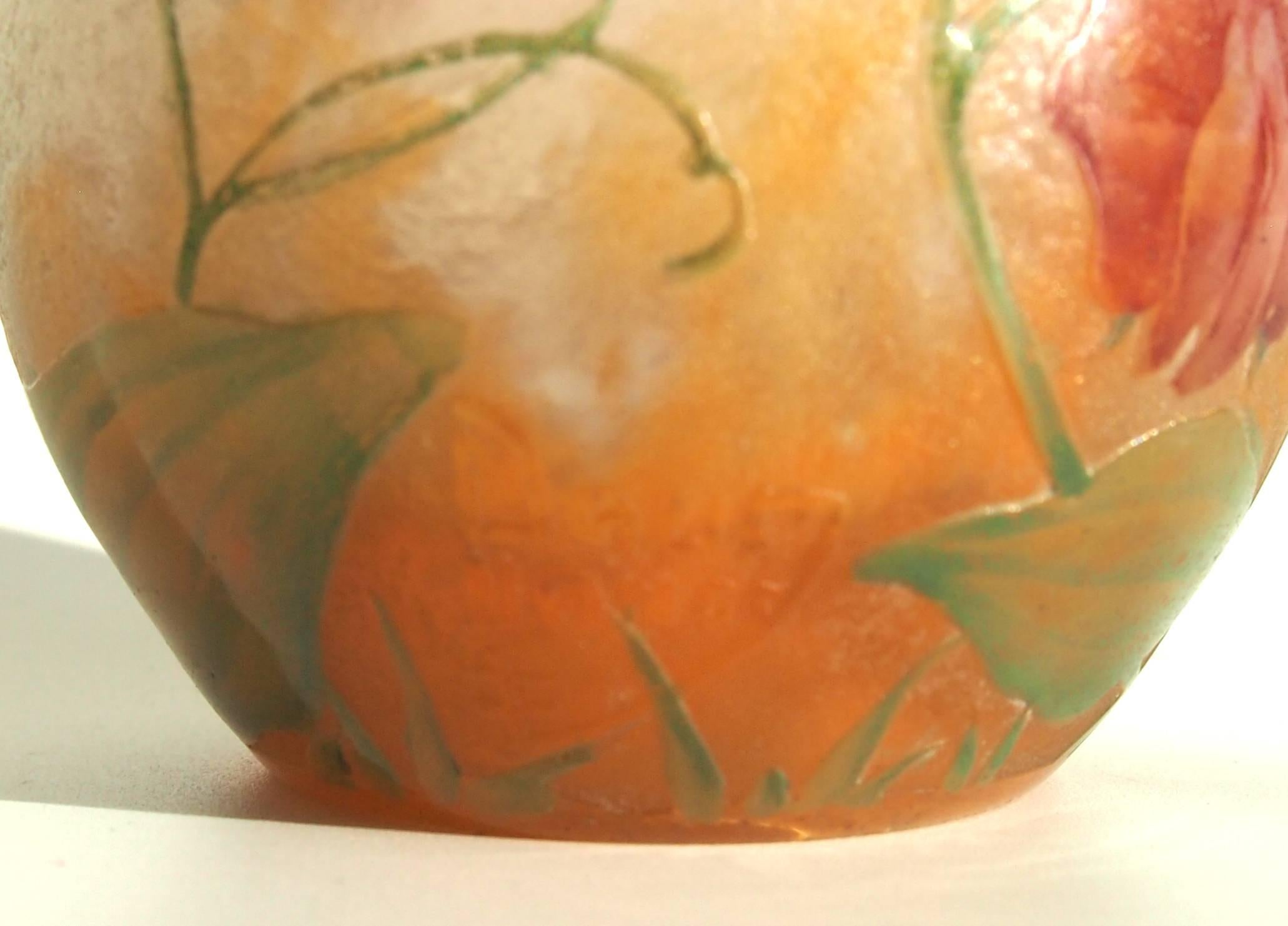 Early 20th Century Art Nouveau Daum Sweet Pea Vase