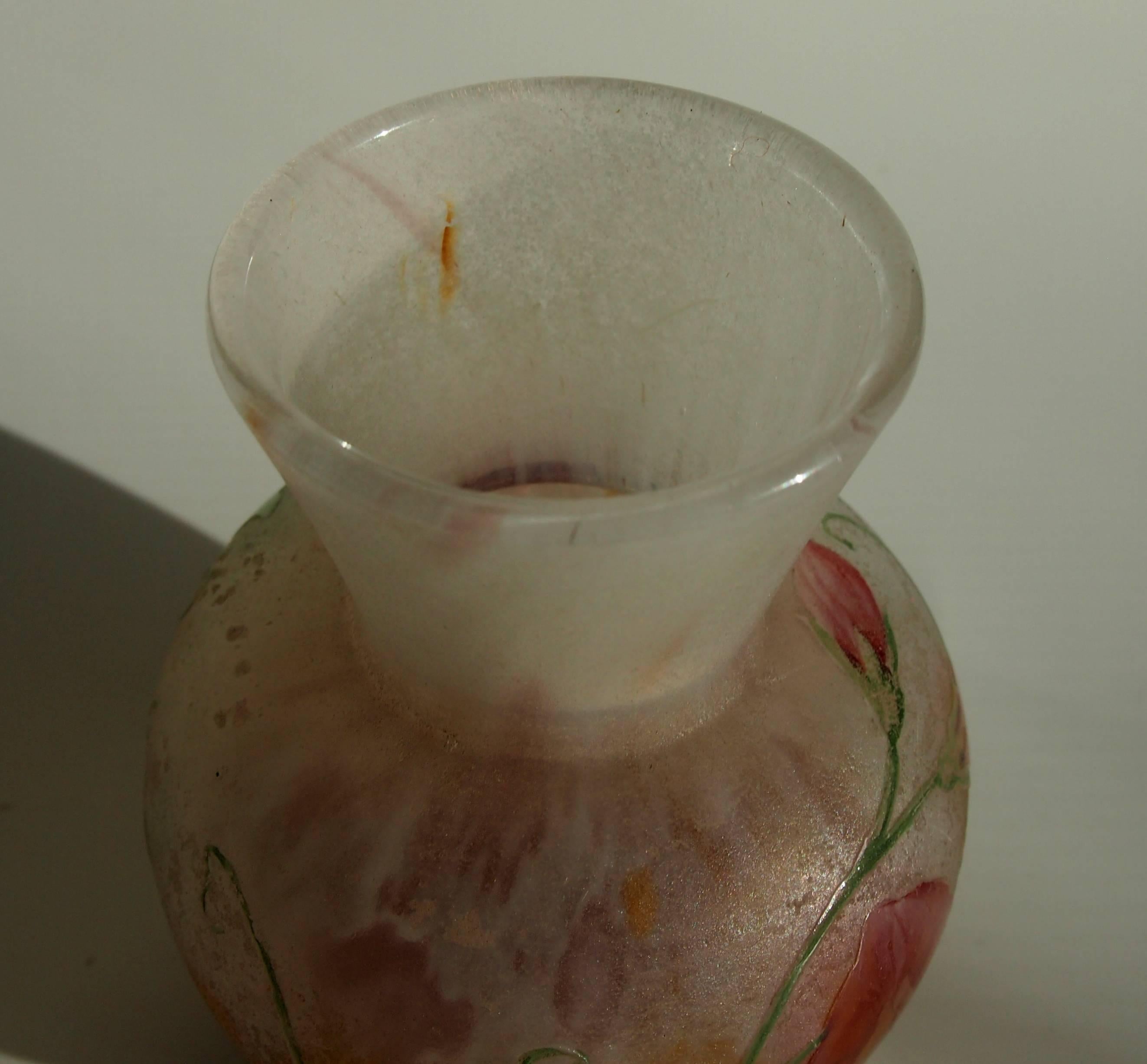 Art Nouveau Daum Sweet Pea Vase 1