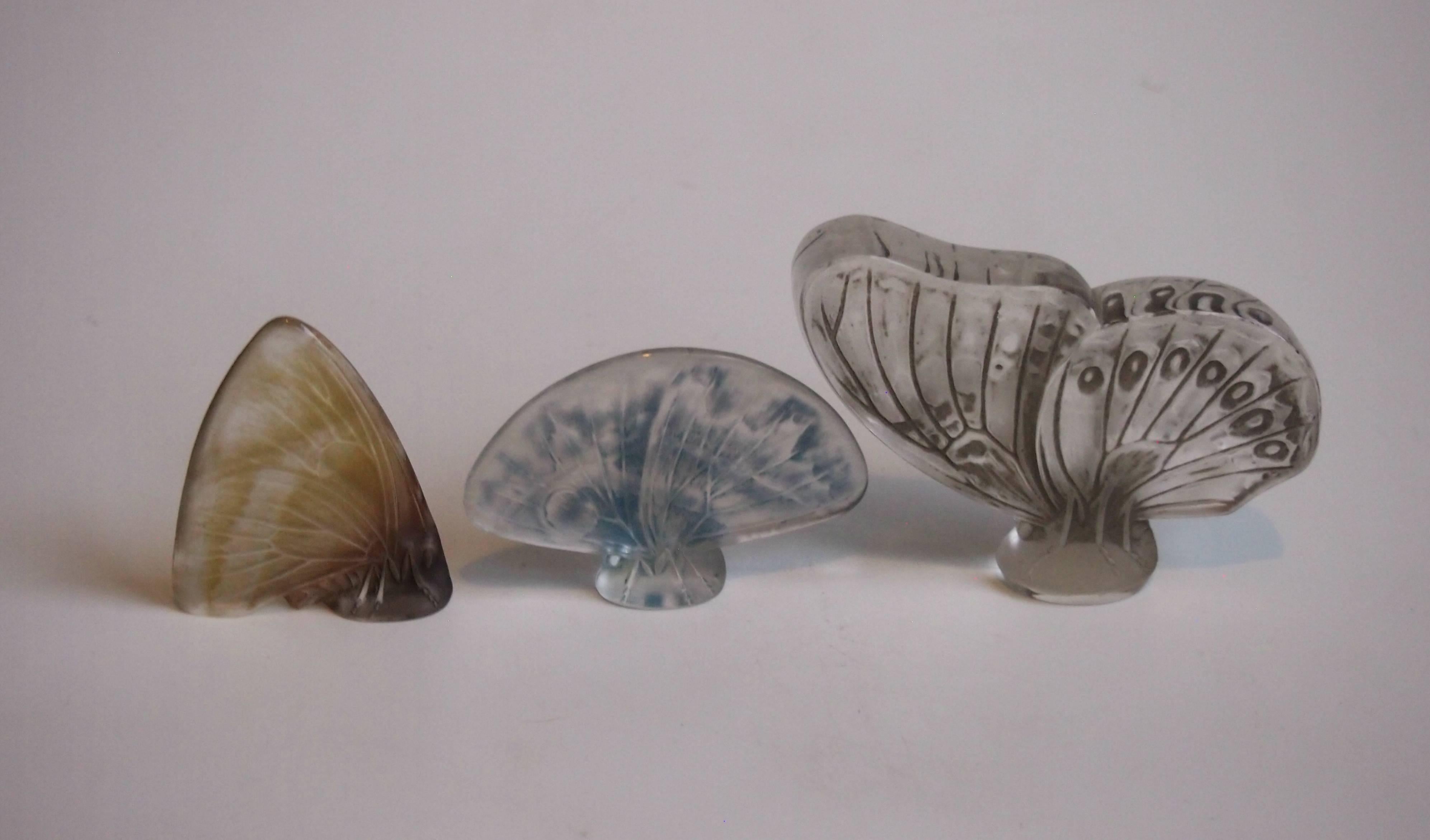 French Art Nouveau Rene Lalique Butterfly Glass Cachet 1919 For Sale 2