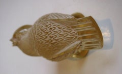 French Art Deco Rene Lalique Yellow Glass Chardonneret Moqueur 1931