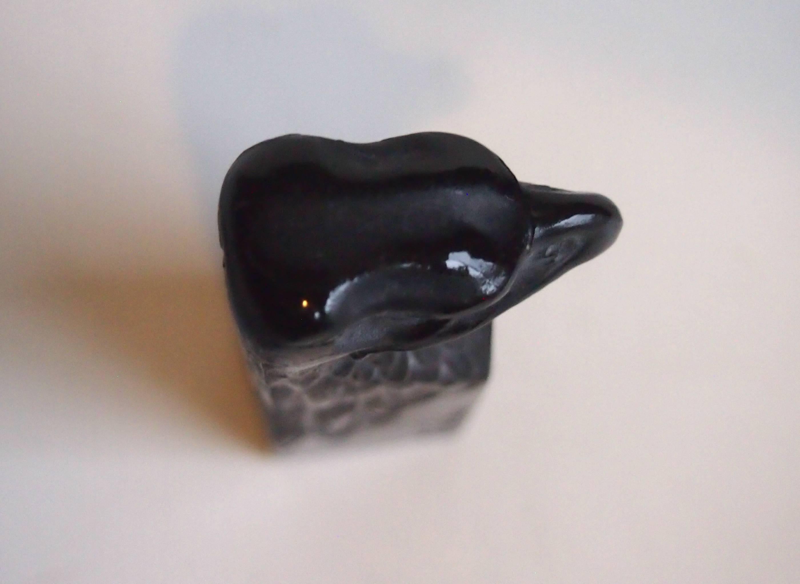 French Rene Lalique Black Eagle Head Glass Cachet 1911 In Good Condition In London, GB